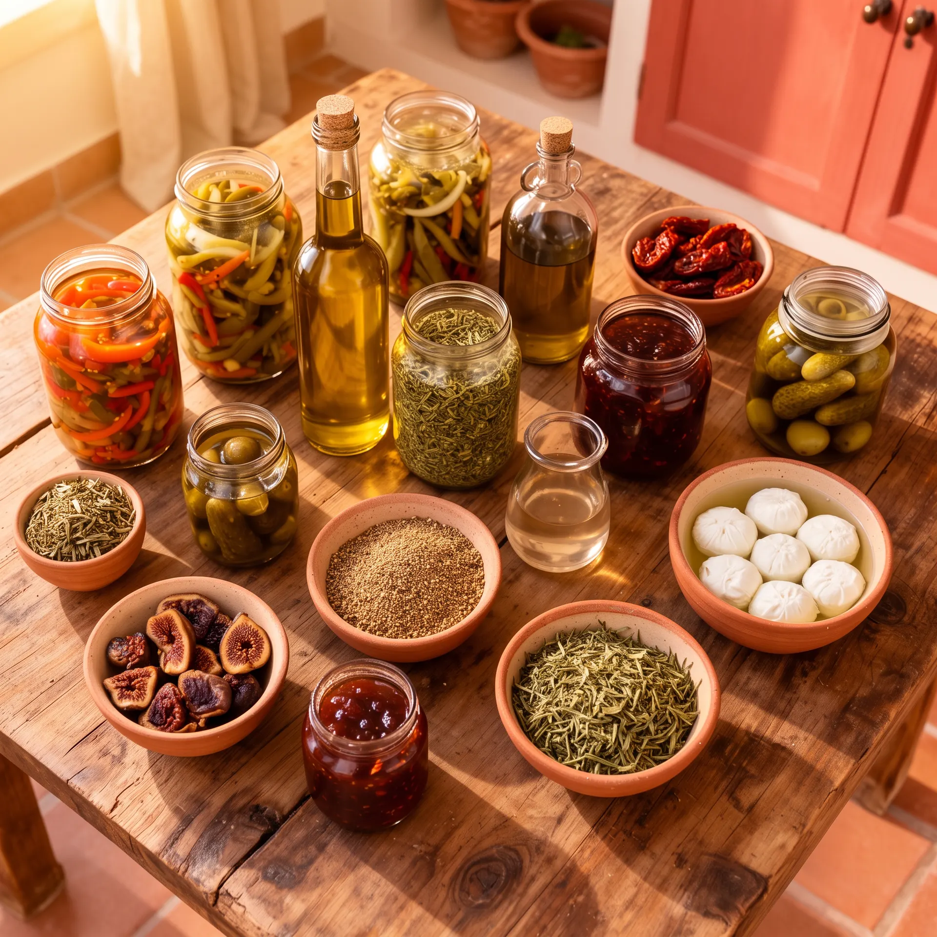 Traditional Lebanese mouneh preserves